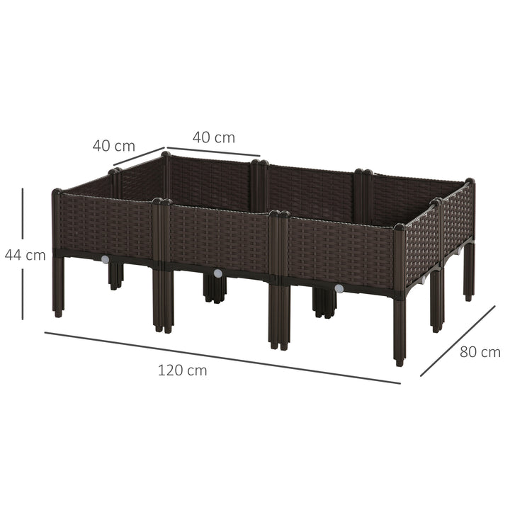 Set of 6 Raised Planter Box for Patios