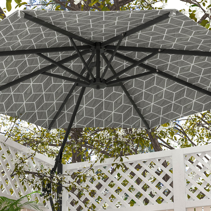 Waterproof 3(m) Convertible Cantilever Parasol and Centre-post Garden Parasol with Cross Base