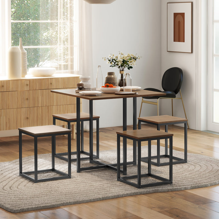 Table with 4 Chairs with Metal Frame