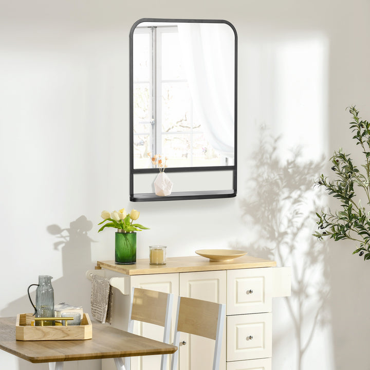 Modern Wall Mirror with Storage Shelf