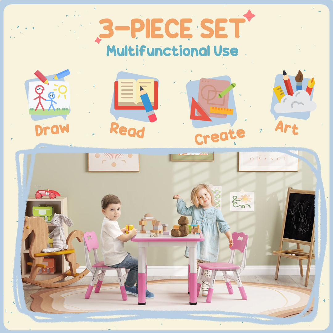 Height Adjustable Toddler Table and Chair Set