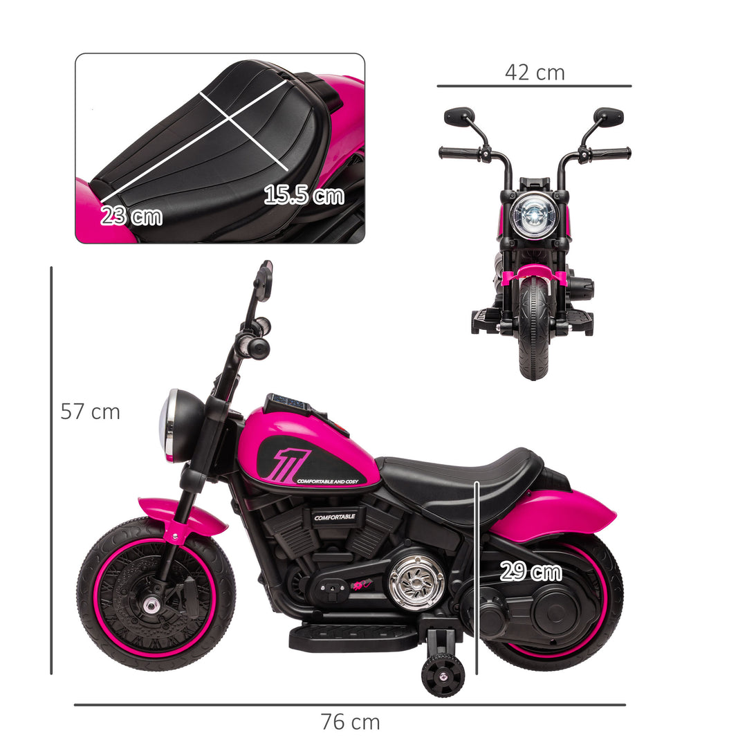 Kids' Electric Motorbike: 6V Ride-On with Training Wheels & Push-Start