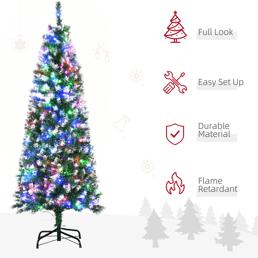 5' Tall Prelit Pencil Slim Artificial Christmas Tree w/ Realistic Branches