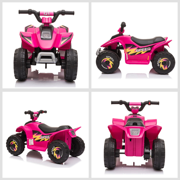 6V Kids Electric Ride on Car ATV Toy Quad Bike Four Big Wheels w/ Forward Reverse Functions Toddlers for 18-36 Months Old Pink