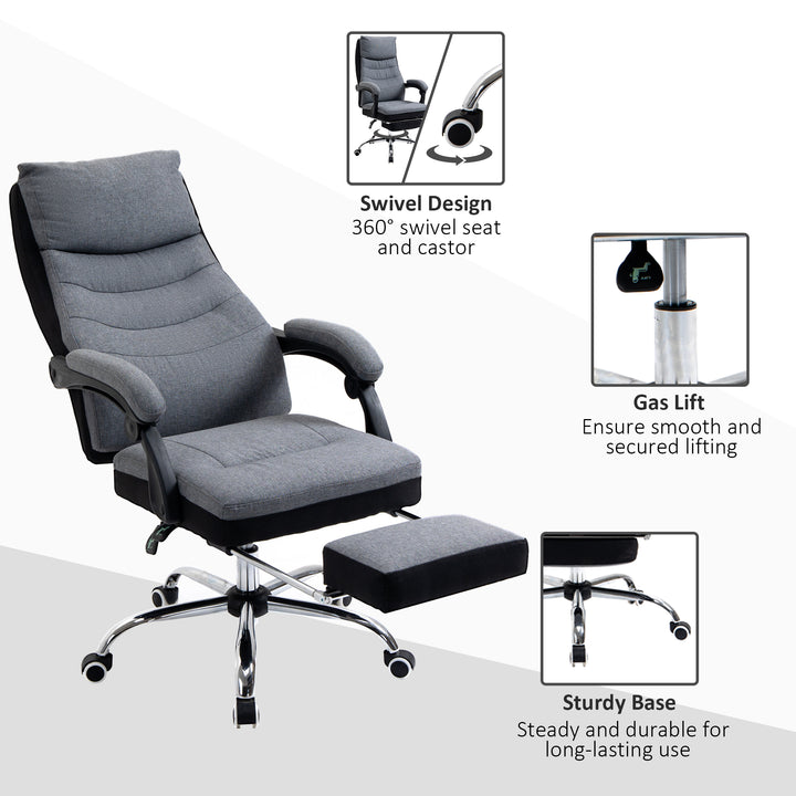 Vinsetto Executive Chair, Reclining, Grey