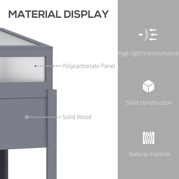 Raised Garden Bed 2-IN-1 Wood Cold Frame Greenhouse with Elevated Garden Box