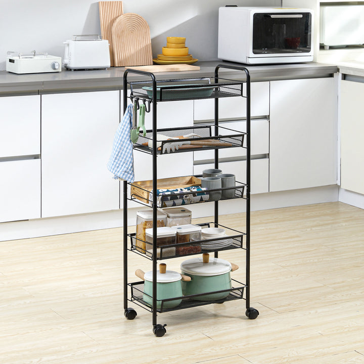 5 Tier Utility Rolling Cart