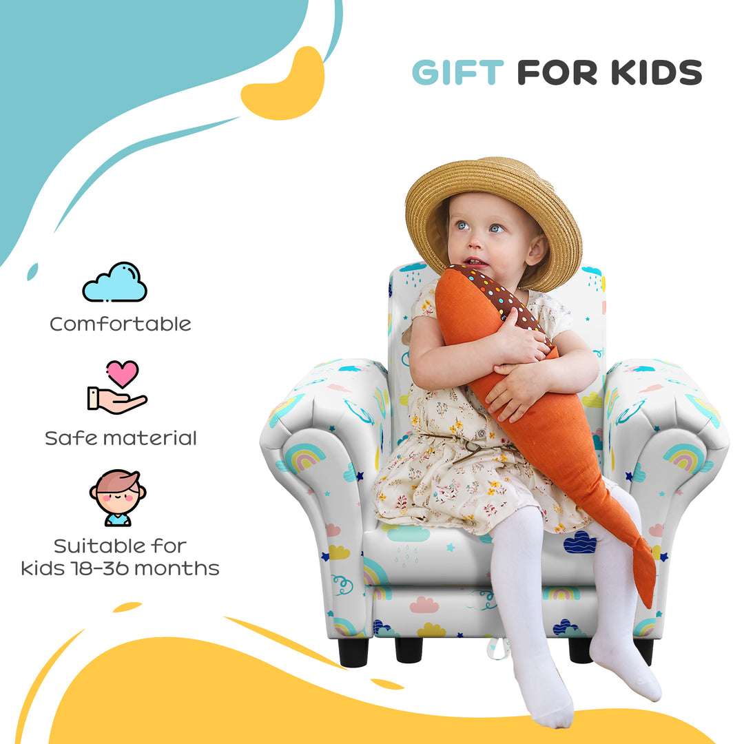 2 Piece Kids Sofa Set with Cloud Design