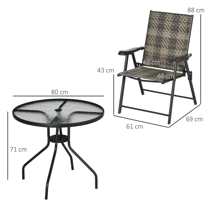 5 Pieces PE Rattan Table and Chairs