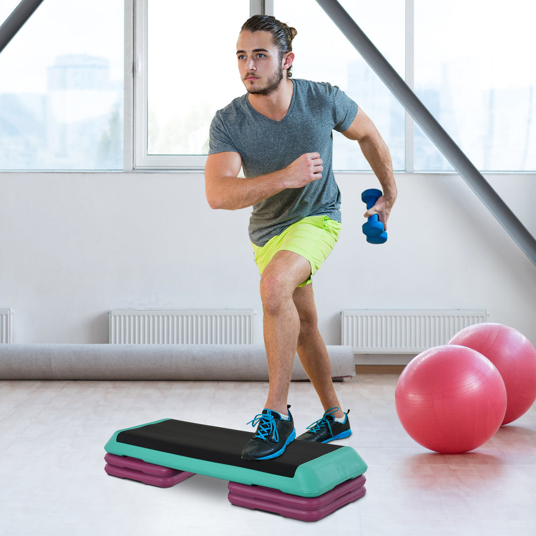 Aerobic Step Platform: Adjustable 3-Level Exercise Stepper with Non-Slip Surface