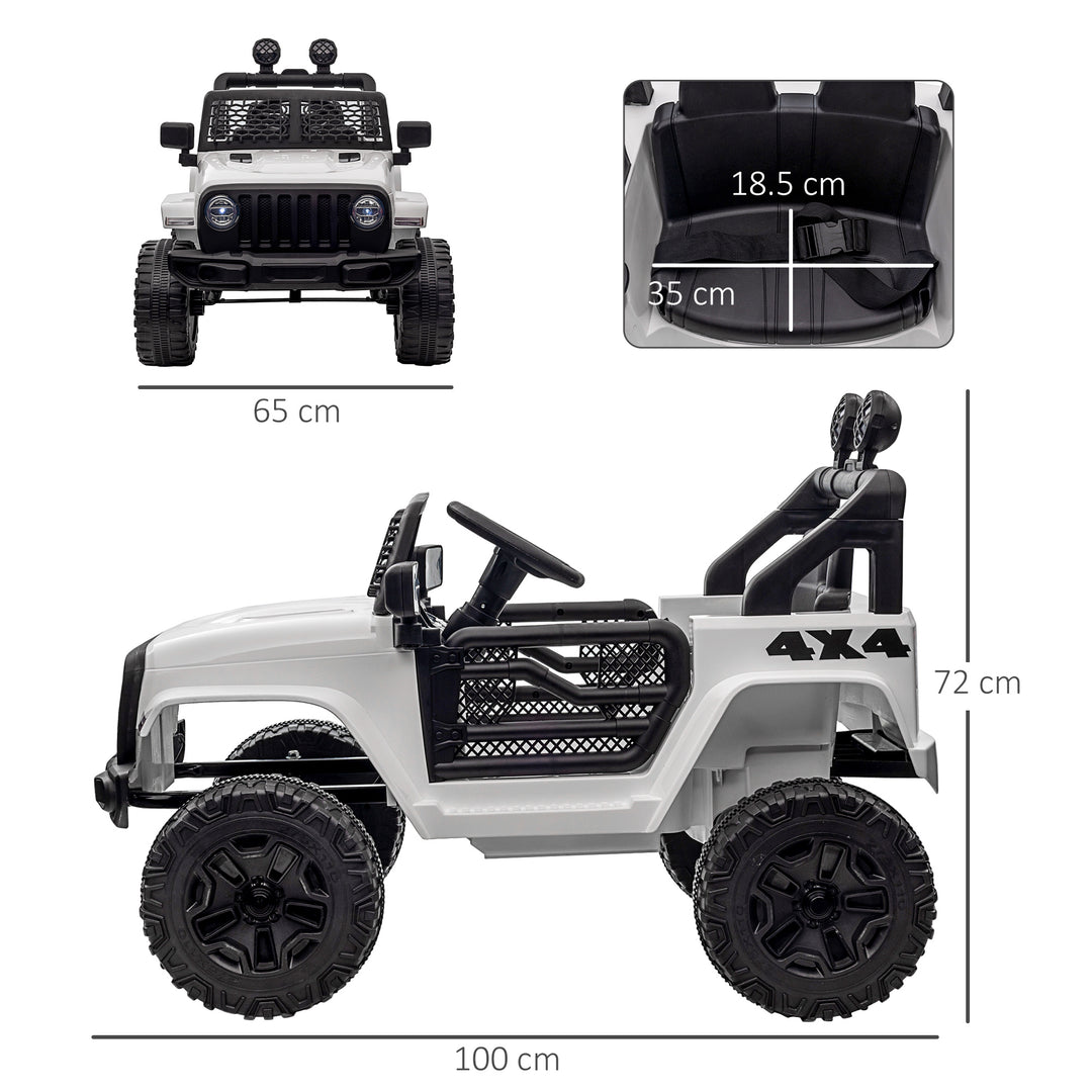 12V Battery-powered 2 Motors Kids Electric Ride On Car Truck Off-road Toy w/ Parental Remote Control Horn Lights for 3-6 Years Old