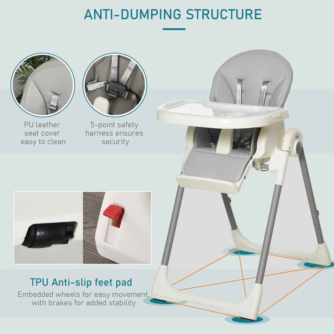 Convertible High Chair: Foldable Feeding Station Transitioning to Toddler Seat