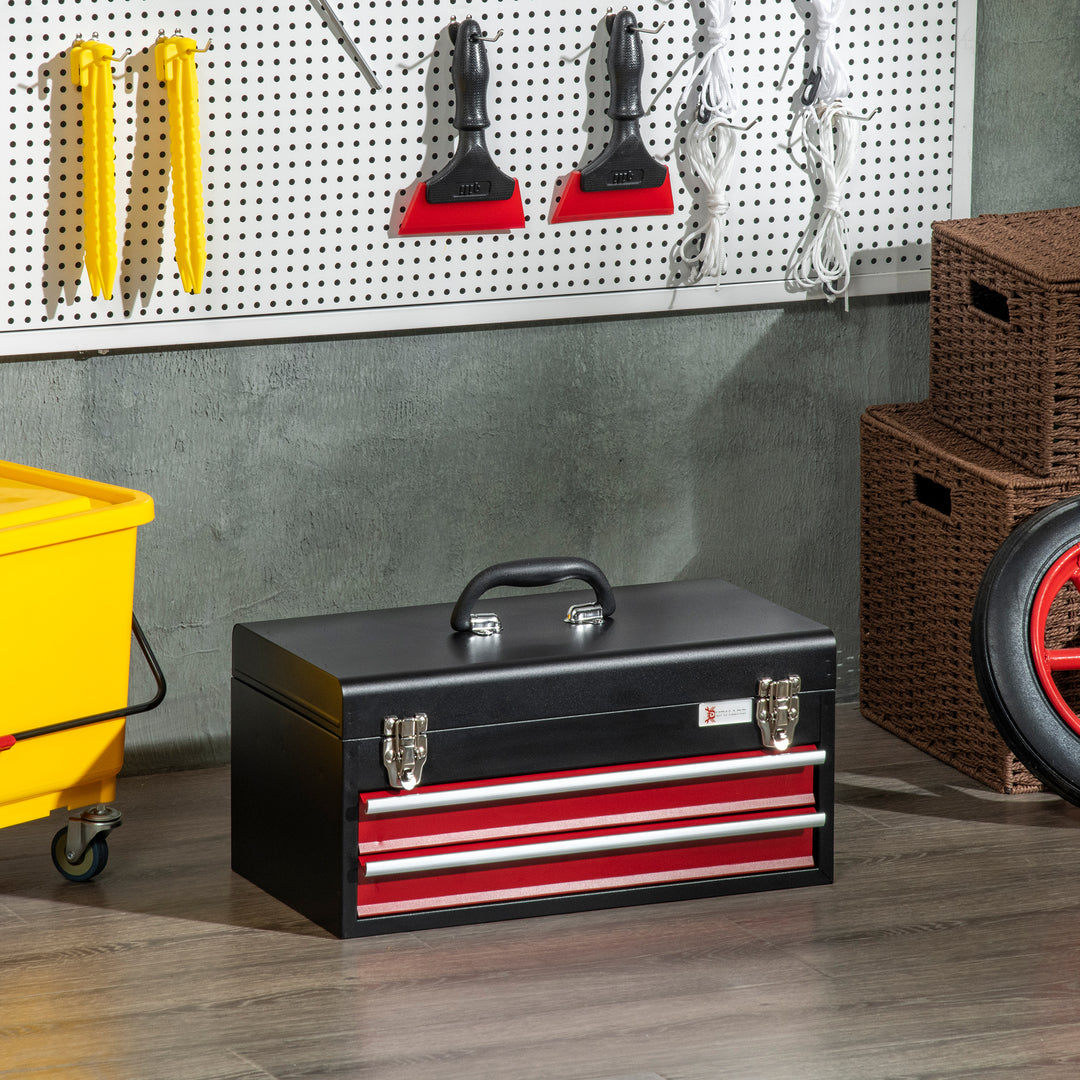 Lockable Metal Tool Chest with 2 Drawers