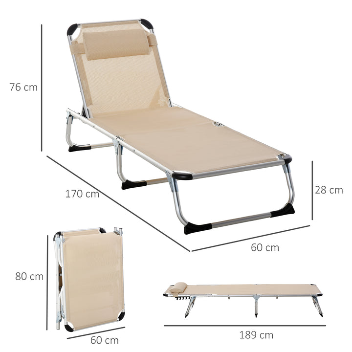 Foldable Sun Lounger Set with Pillow