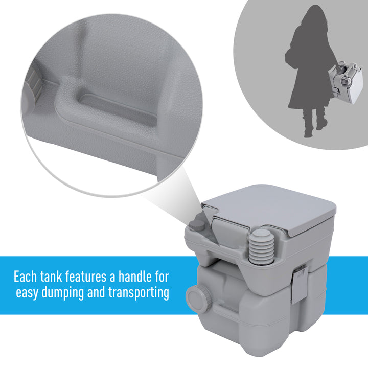 Portable Travel Mobile Toilet Outdoor Camping Handle WC Grey