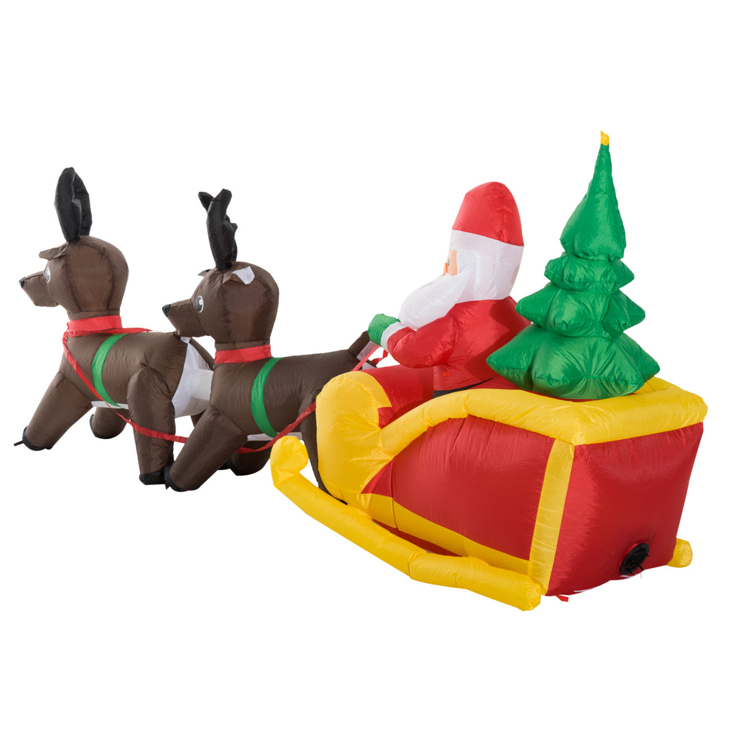 Inflatable Self-inflating Santa Sleigh Reindeer Christmas