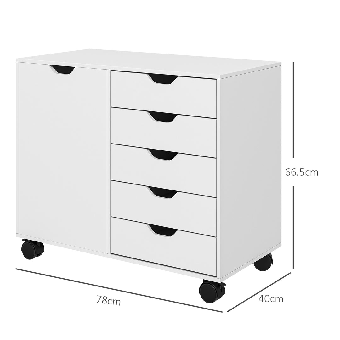 Mobile Filing Cabinet with 5 Drawers