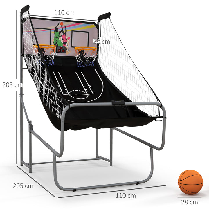 Foldable Double Shot Basketball Arcade Game with 8 Modes