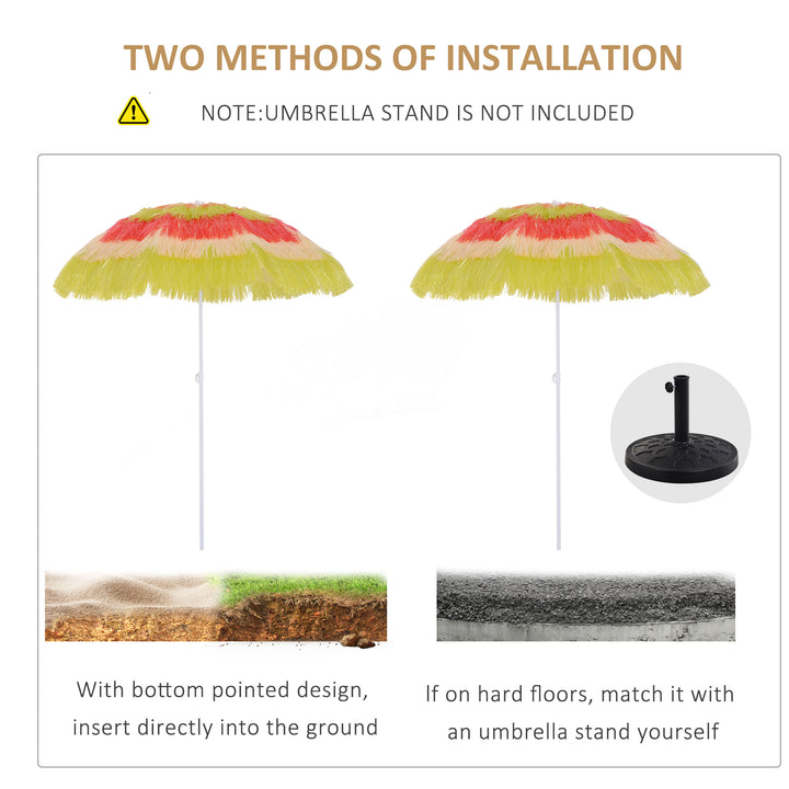 Portable Beach Umbrella: Foldable Rainbow Parasol for Hawaiian-Style Sun Protection