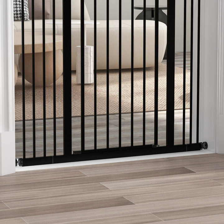 Dog Gate Baby Gates for Dogs Pet Gate with Metal Adjustable Frame & Double Locking System