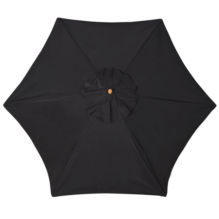 2.5m Garden Parasol: Wooden Outdoor Umbrella with Weather-Resistant Black Canopy