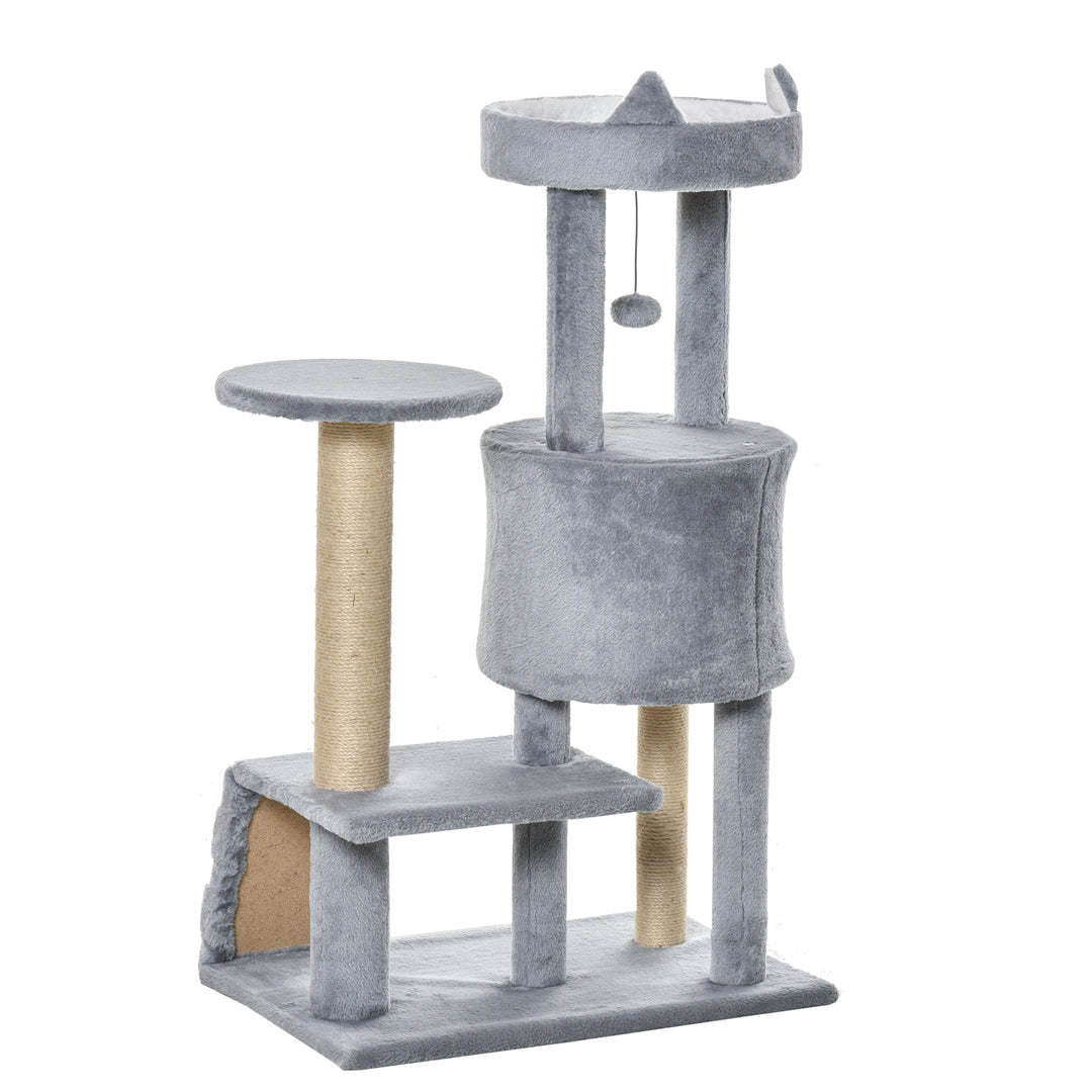 100cm Cat Tree Tower Condo Multi Platform Kitty Cat Center with Climbing Ladder Scratching Post Hanging Toy Ball