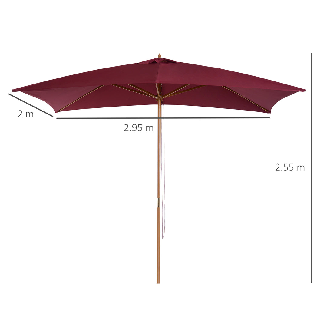 Waterproof Wooden Garden Parasol