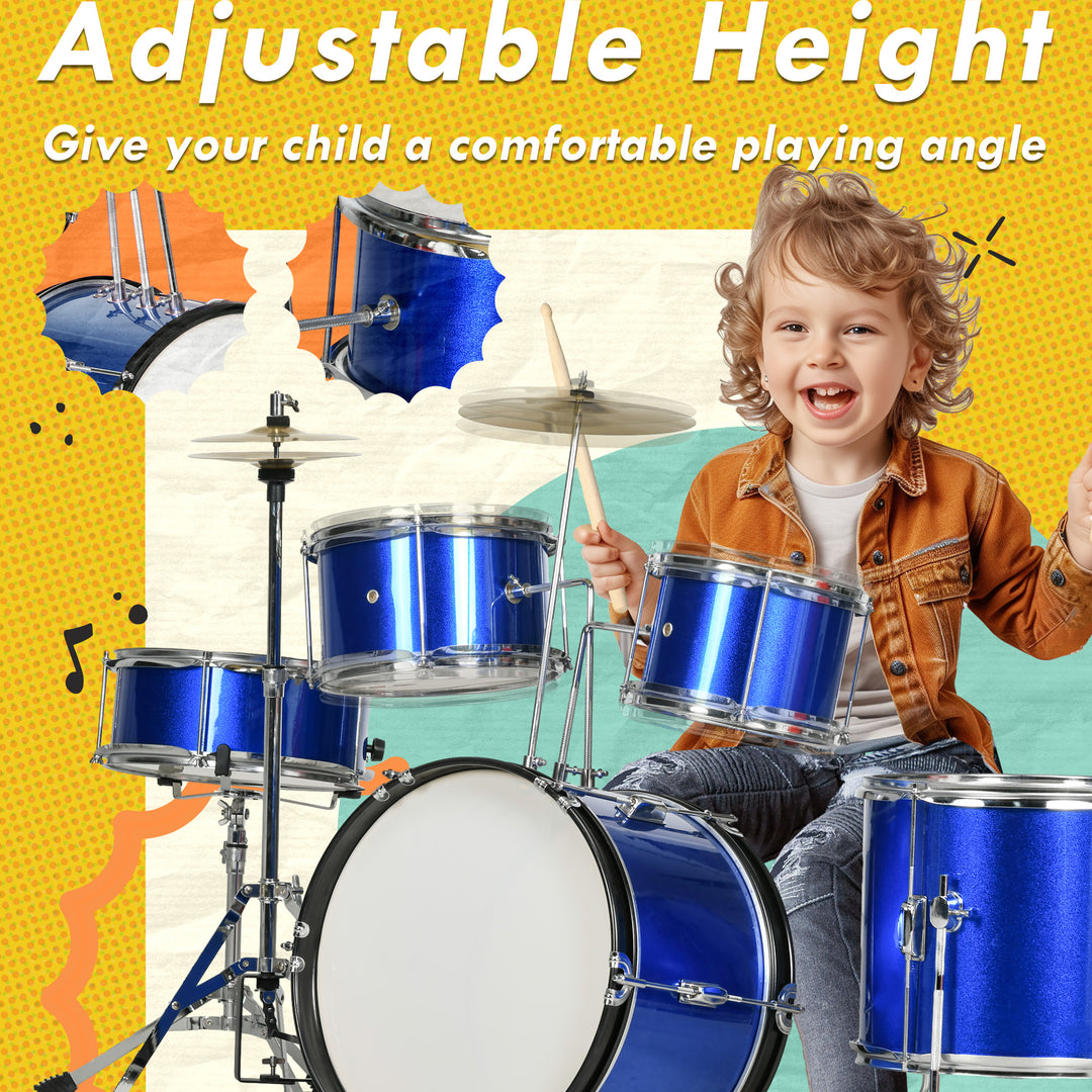 11 Piece Kids Drum Kit w/ Stool