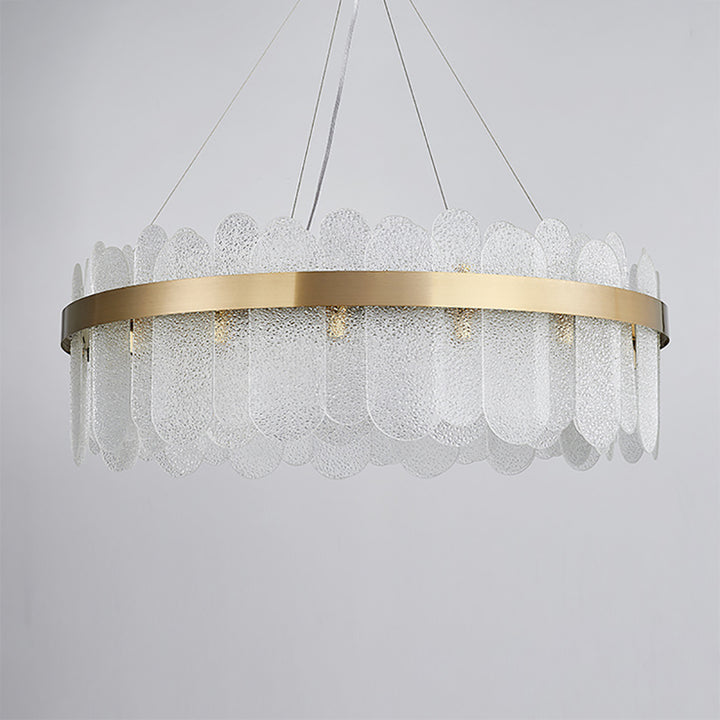 Modern Round 14-Light Tiered Clear Glass Chandelier