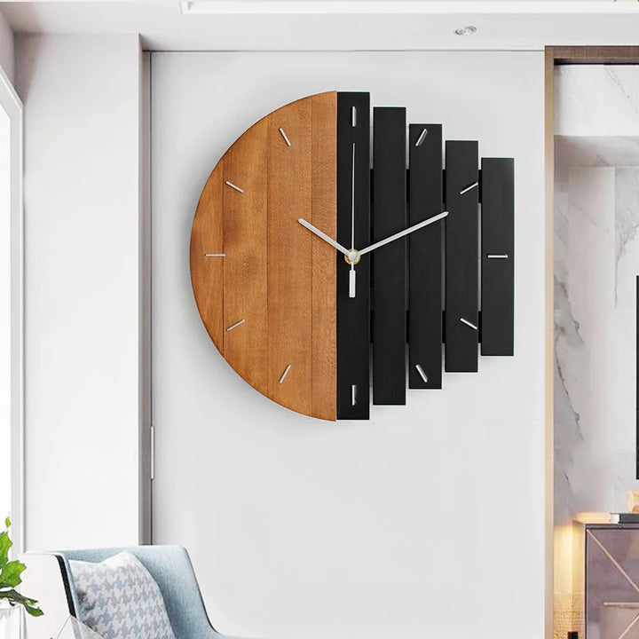 300mm Rustic Abstract Wood Wall Clock For Living Room Home Hanging Artistic Decor Art