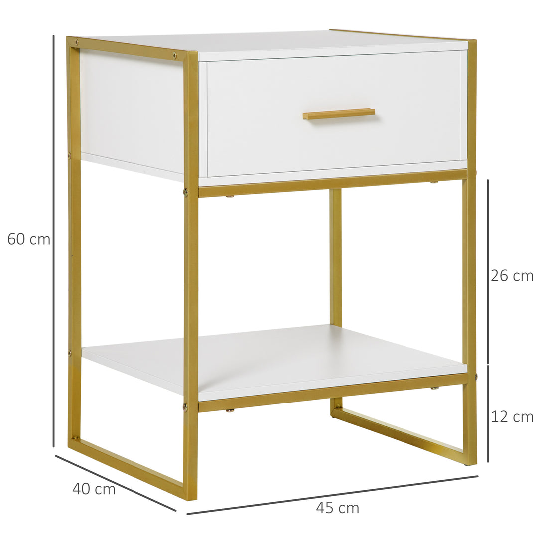 Contemporary Bedside Cabinet with Drawer and Shelf