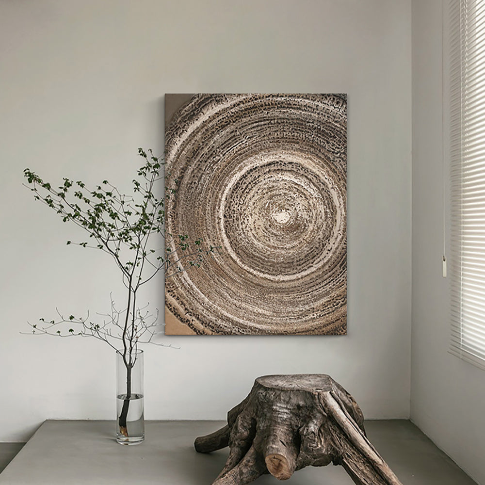 Japandi Wall Decor for Living Room Bedroom Home Geometry Art Painting in Brown