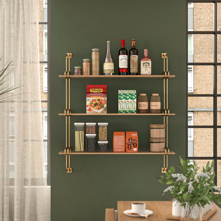 3-Tier Luxury Floating Shelves Wall Shelf in MDF Wall Mounted Shelves