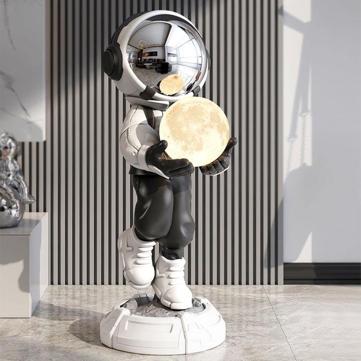 730mm Astronaut Floor Sculpture Figurine Ornament Art Decor with Ball Light USB Charging