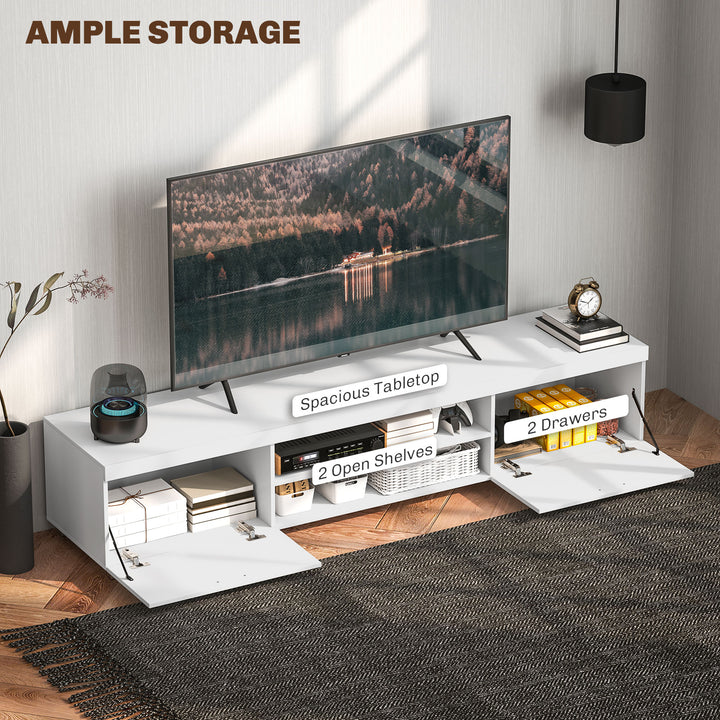 Modern TV unit Cabinet Entertainment Centre for TVs up to 90" w/ Cabinet Shelf for Living room Bedroom White