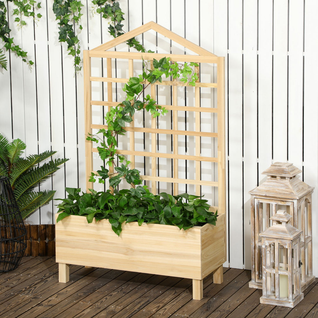 Garden Planters with Trellis for Vine Climbing