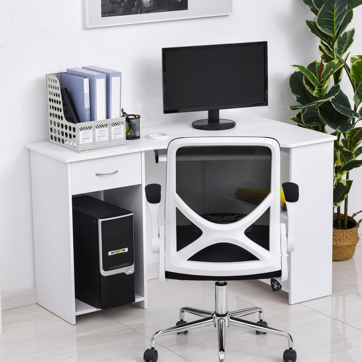 HOMCOM L-Shaped Desk with 2 Shelves