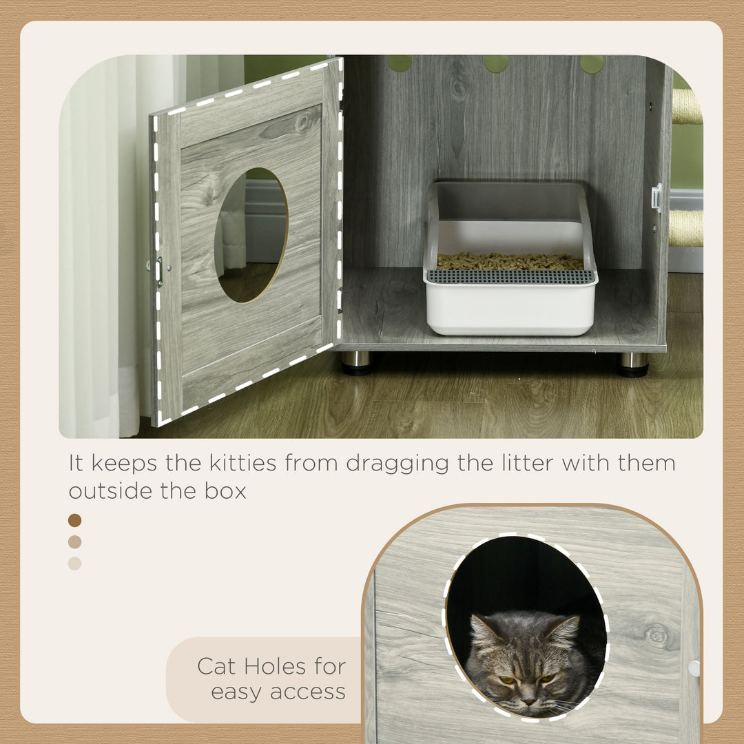 Enclosed Cat Litter Box with Cat House