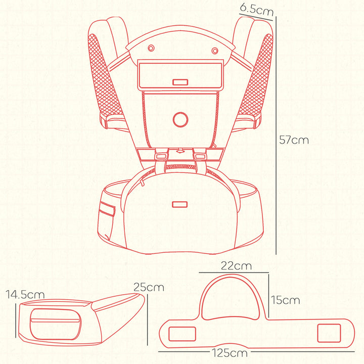 6 in 1 Baby Carrier Newborn to Toddler with Removable Seat for 0-36 Months