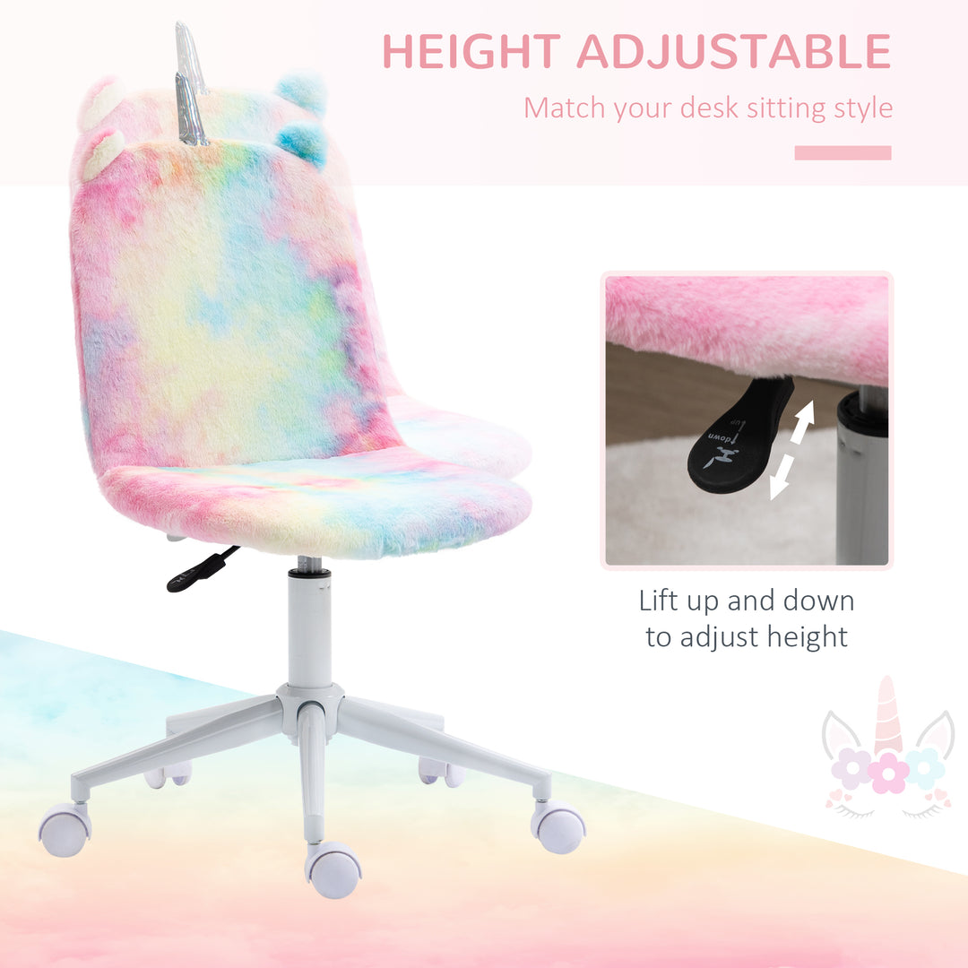 Vinsetto Fluffy Unicorn Office Chair, Multi-Colored