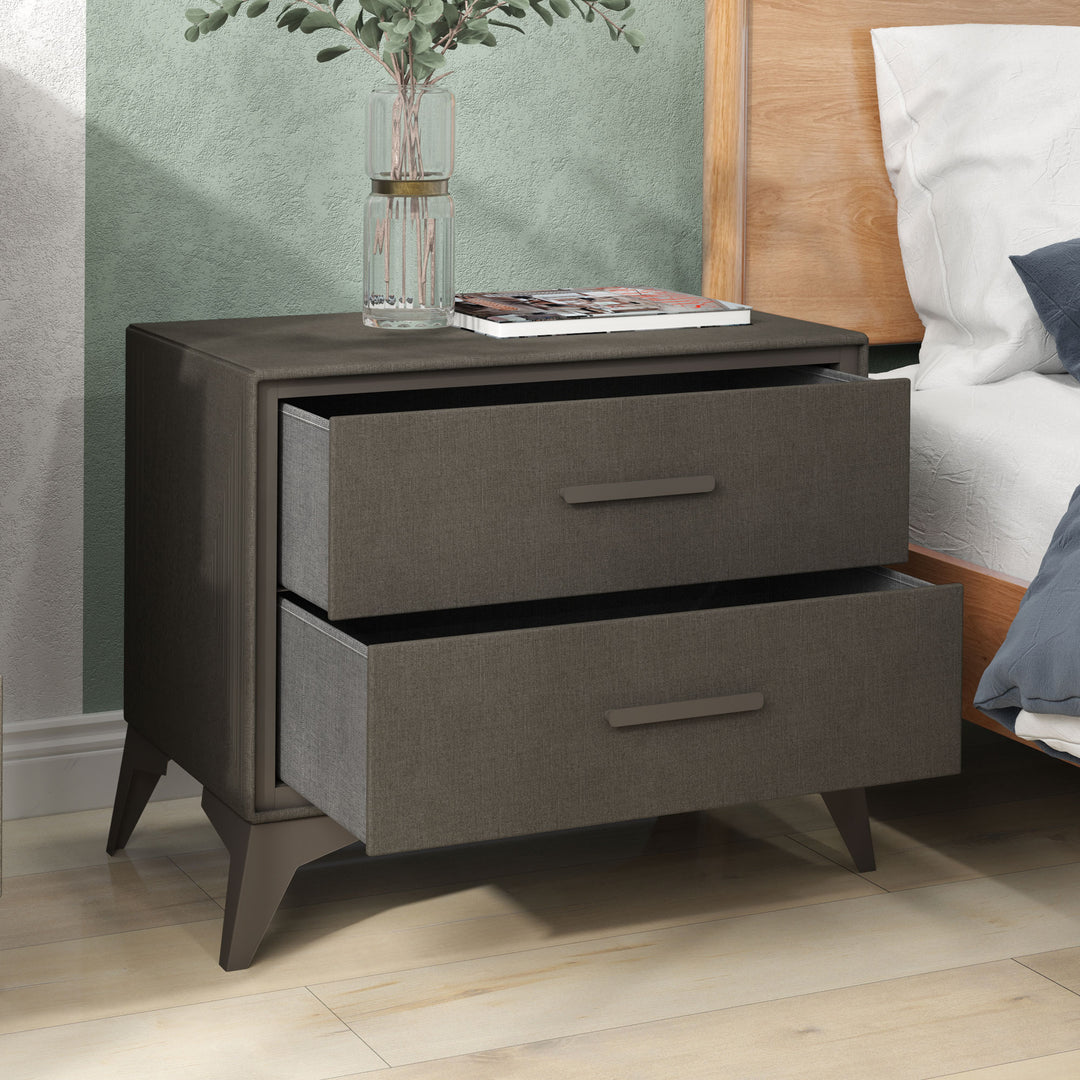 HOMCOM Velvet Bedside Table