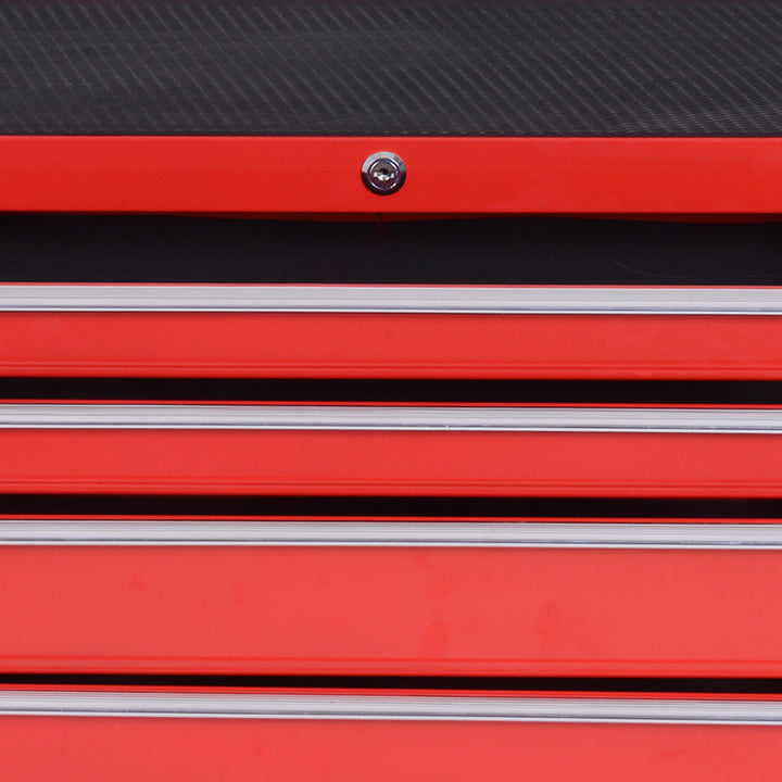 Roller Tool Cabinet Storage Chest Box 7 Drawers Roll Wheels Garage Workshop Red