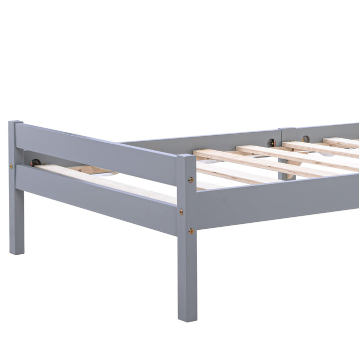 Solid Wooden Single Bed Frame with Headboard and Footboard