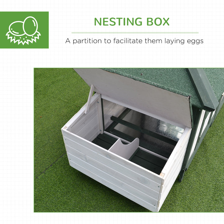 Chicken Coop Small Animal Pet Cage w/ Nesting Box Outdoor Run Wooden