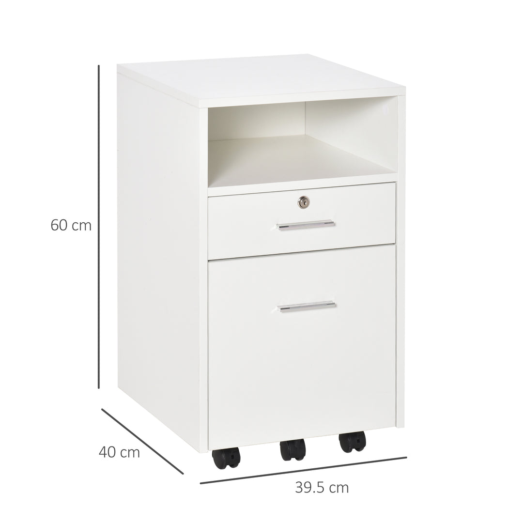 Vinsetto Lockable Mobile File Cabinet Storage Cupboard for Home Office