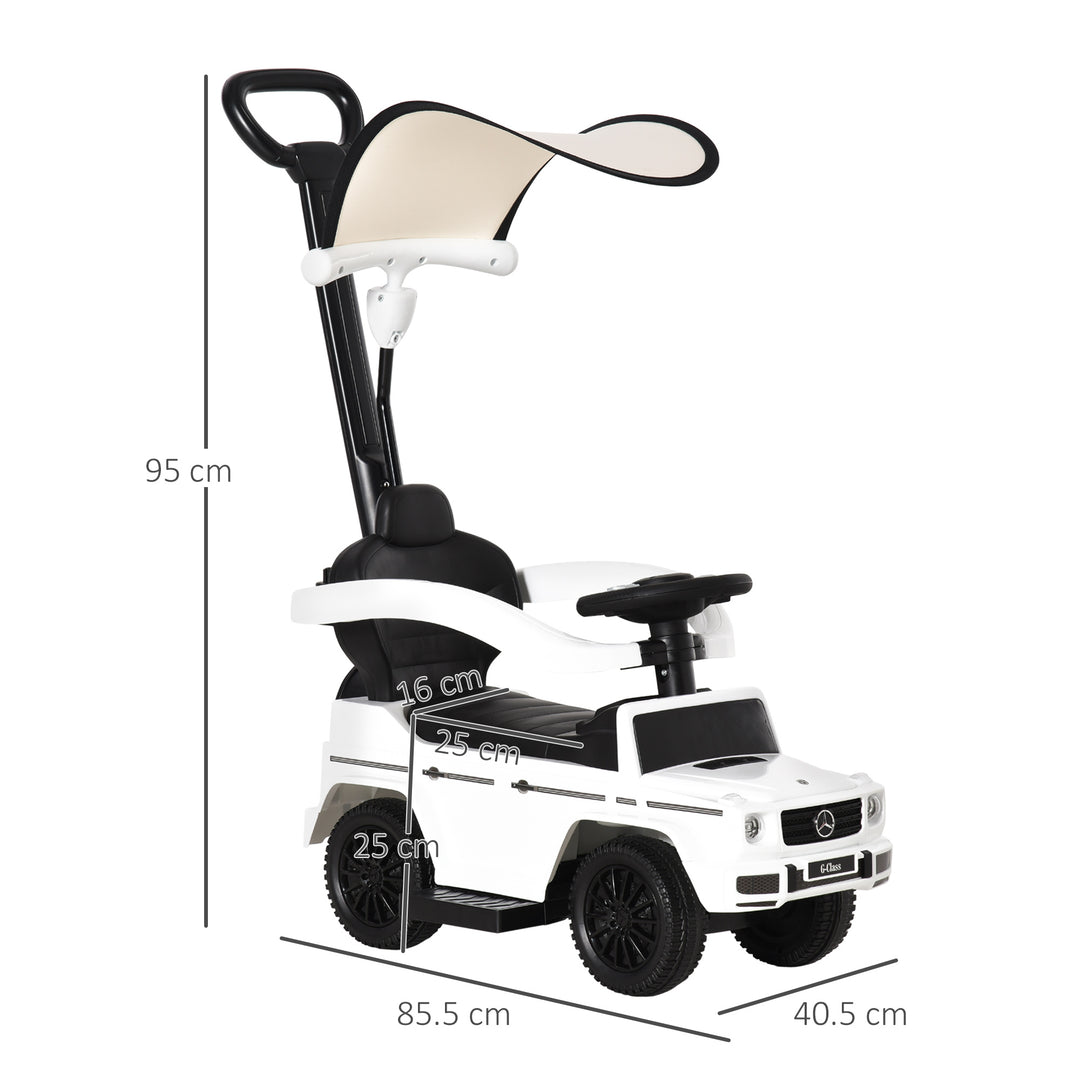 Mercedes-Benz G350 Ride-On Push Along Car Sliding Walker Foot to Floor Slider Stroller Toddler Vehicle with Wheel White