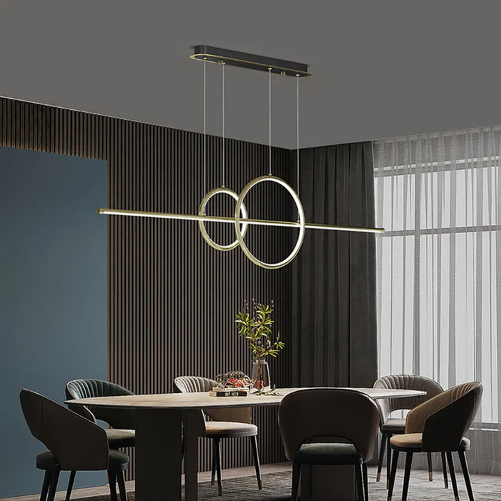 Minimalist Metal Kitchen Island Light Geometric Hanging Light in Gold