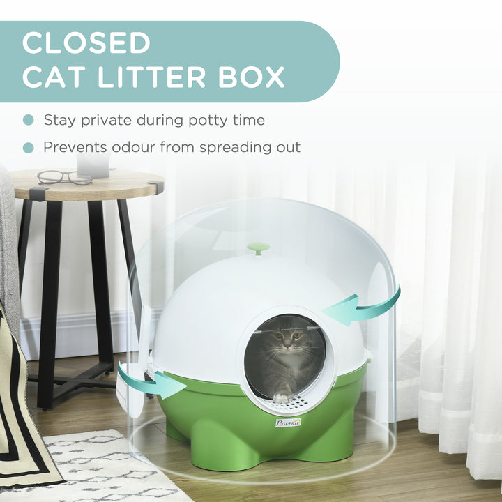 Large Cat Litter Box: Hooded Tray with Lid