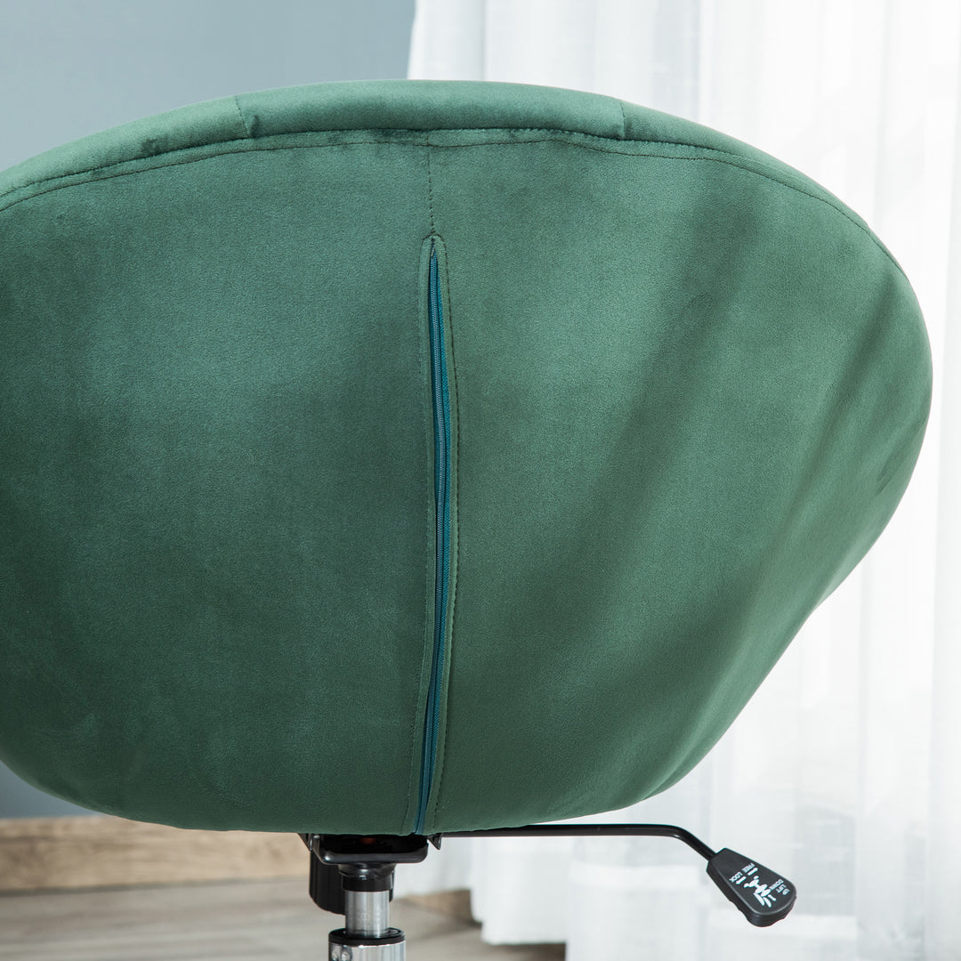 Modern Dining Height Bar Stool Velvet-Touch Tufted Fabric Adjustable Height Armless Tub Chair with Swivel Seat