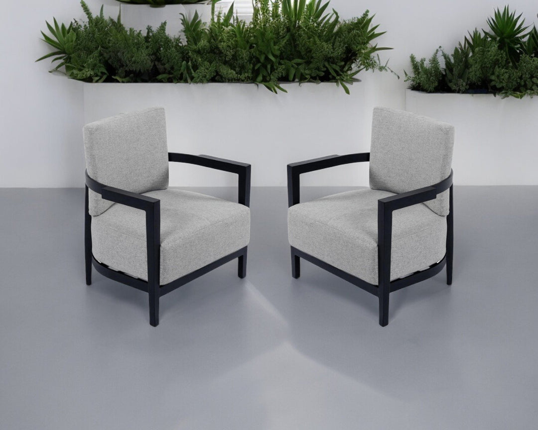 Pair of Alina Aluminium & Fabric Dining Chairs - Rattan Direct